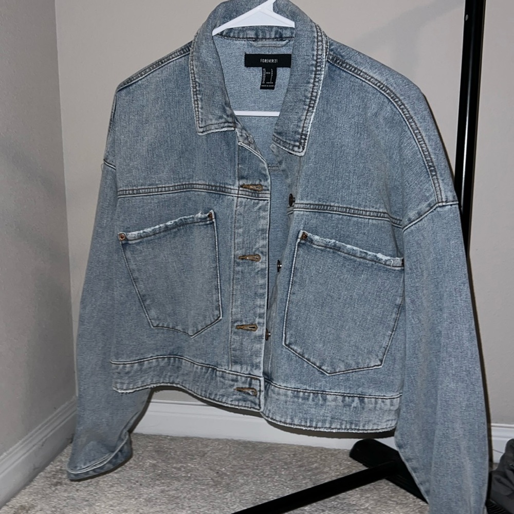 L F21 CROPPED JEAN JACKET